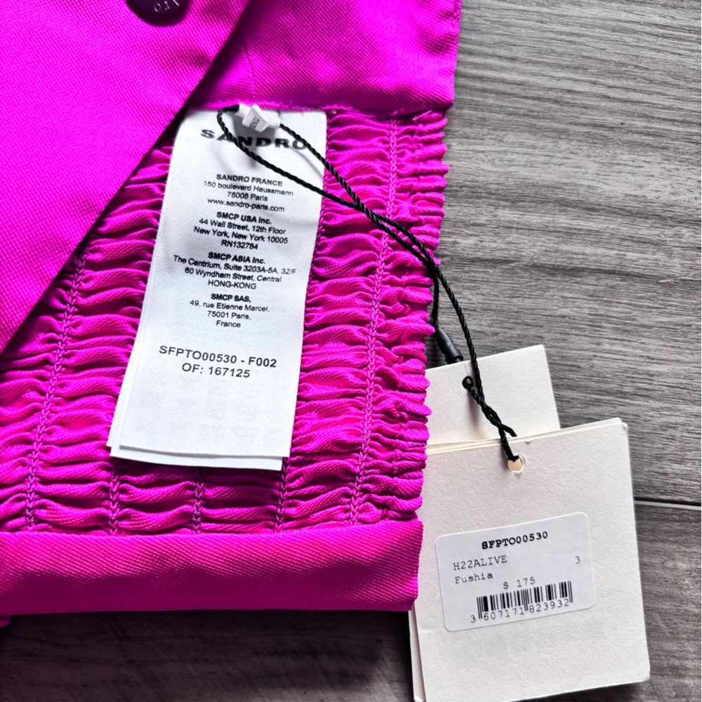 Sandro Hot Pink Satin Braided-Strap Crop Top 3 large - Picture 5 of 10